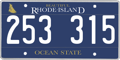 RI license plate 253315