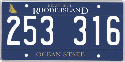 RI license plate 253316
