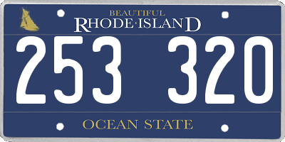 RI license plate 253320