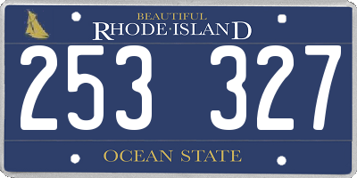 RI license plate 253327