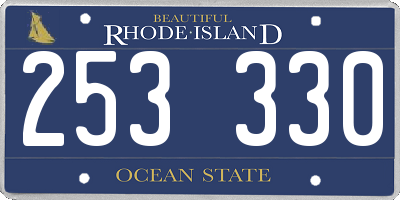 RI license plate 253330