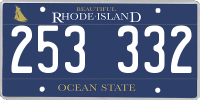 RI license plate 253332