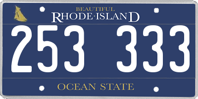RI license plate 253333