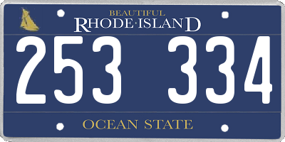RI license plate 253334