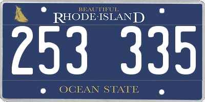 RI license plate 253335