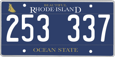 RI license plate 253337