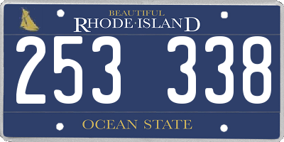 RI license plate 253338