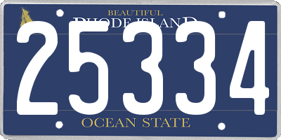 RI license plate 25334