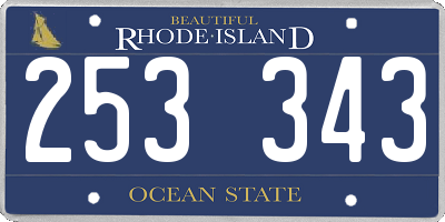 RI license plate 253343