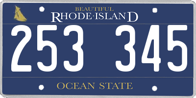 RI license plate 253345