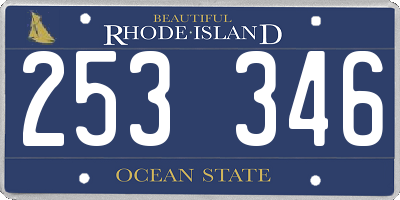 RI license plate 253346