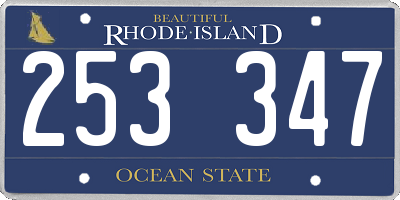 RI license plate 253347