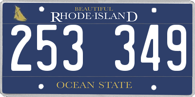 RI license plate 253349