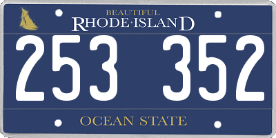RI license plate 253352