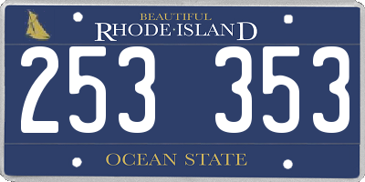RI license plate 253353