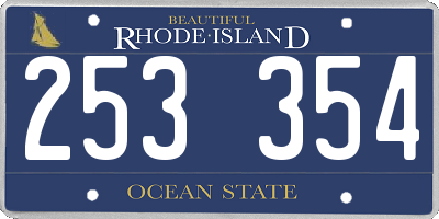 RI license plate 253354