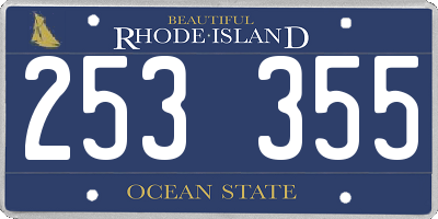 RI license plate 253355