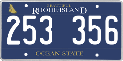 RI license plate 253356