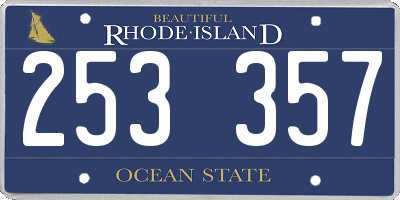 RI license plate 253357