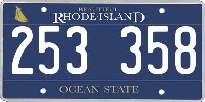 RI license plate 253358