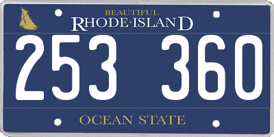RI license plate 253360