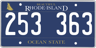 RI license plate 253363