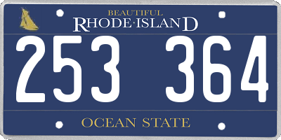 RI license plate 253364