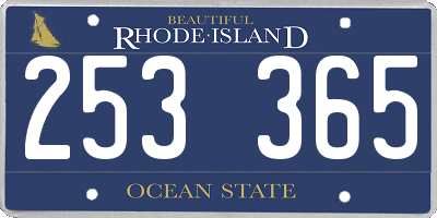 RI license plate 253365
