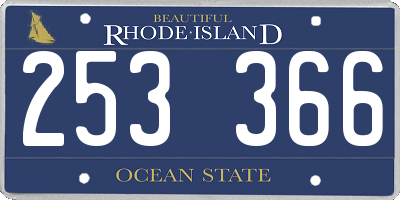 RI license plate 253366