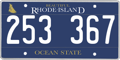 RI license plate 253367