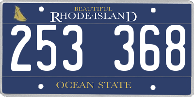 RI license plate 253368