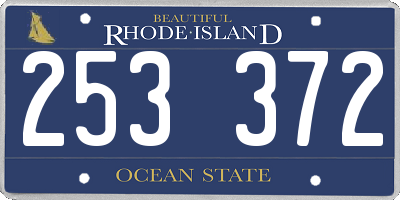 RI license plate 253372
