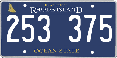 RI license plate 253375