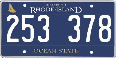 RI license plate 253378