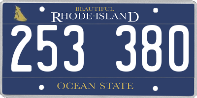 RI license plate 253380