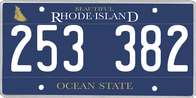 RI license plate 253382