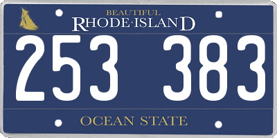 RI license plate 253383