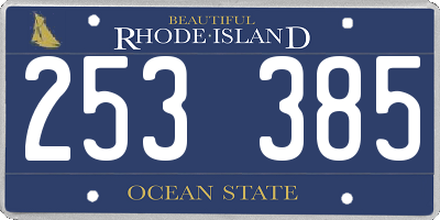 RI license plate 253385