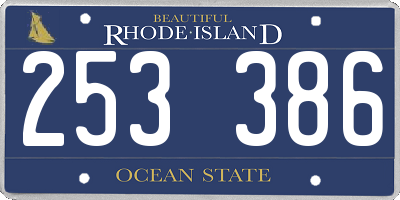 RI license plate 253386