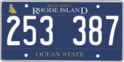 RI license plate 253387