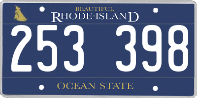 RI license plate 253398