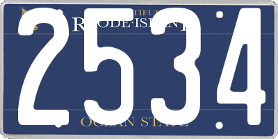 RI license plate 2534