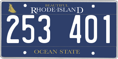 RI license plate 253401