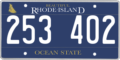 RI license plate 253402