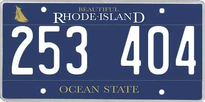 RI license plate 253404