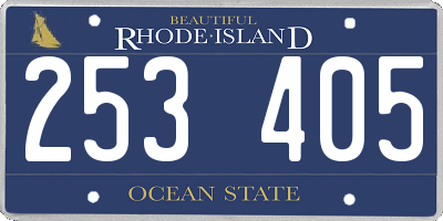 RI license plate 253405