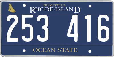 RI license plate 253416