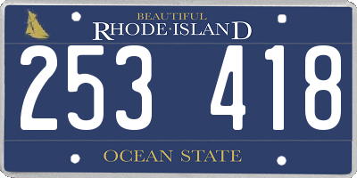RI license plate 253418