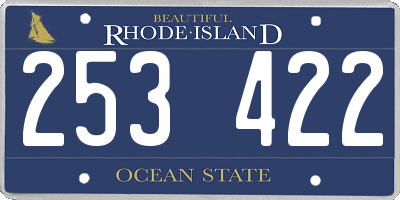 RI license plate 253422