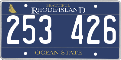 RI license plate 253426